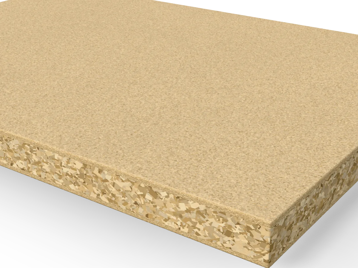 18mm P2 Furniture Chipboard 2440 x 1220mm, close-up of the edge