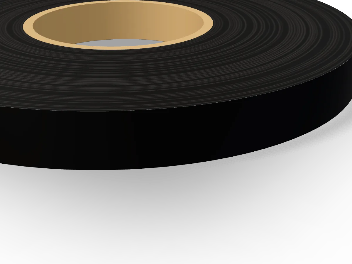 ABS Edging, Black 23mm x 75m, close-up of the edge