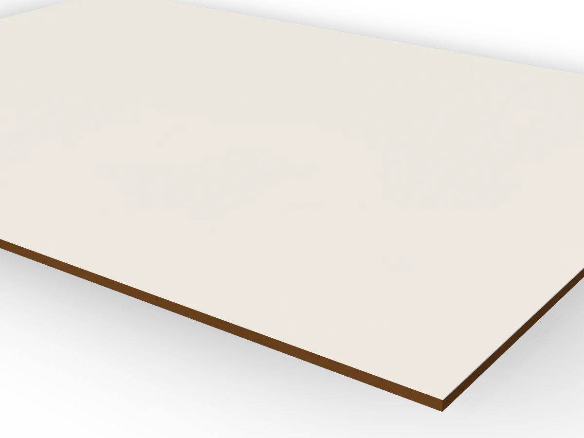 3mm White Faced Hardboard 2440 x 1220mm, close-up of the edge