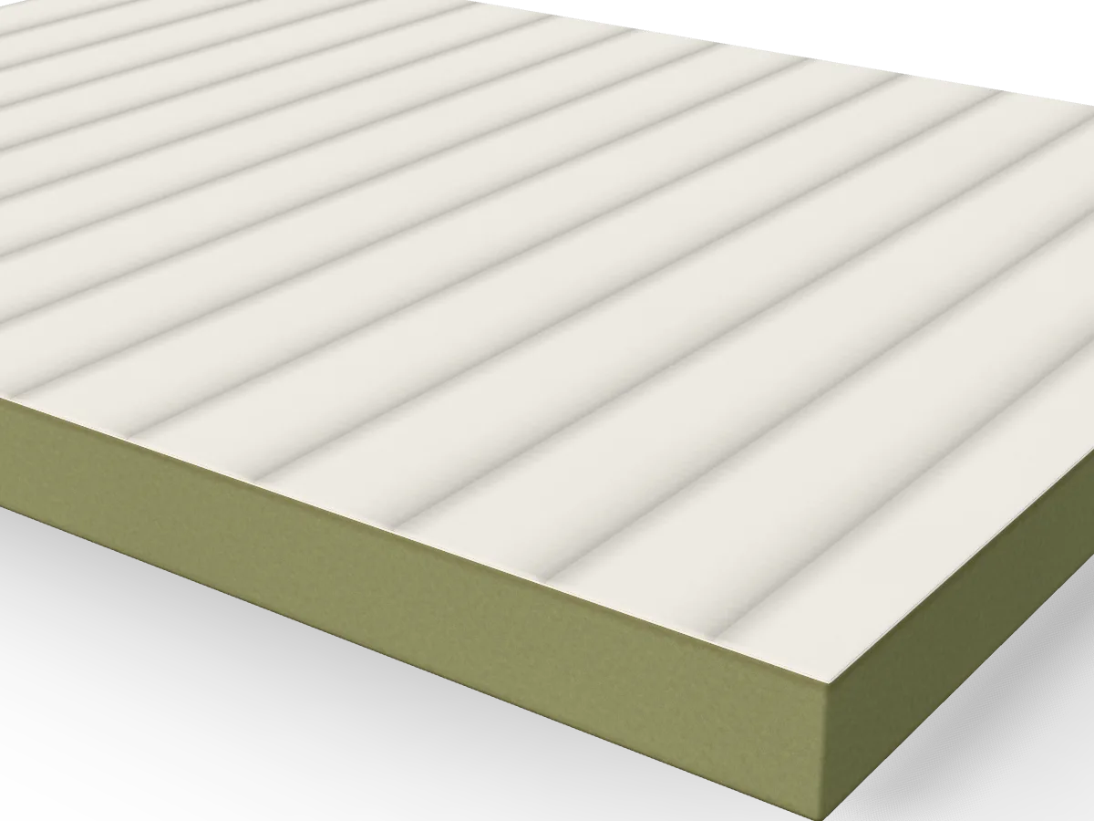 18mm Fluted MDF Wall Panel, Primed 2440 x 1220mm, close-up of the edge