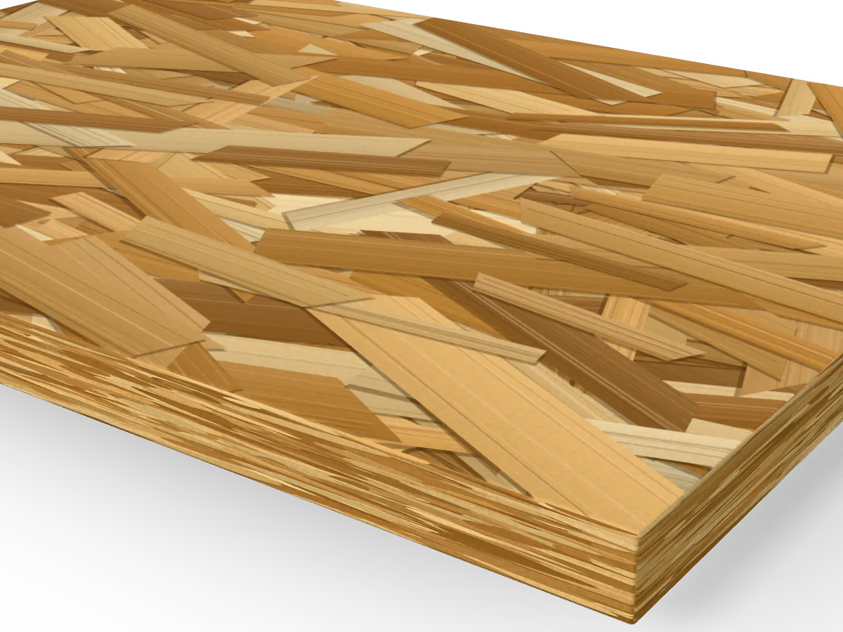 15mm OSB3 2440 x 1220mm, close-up of the edge
