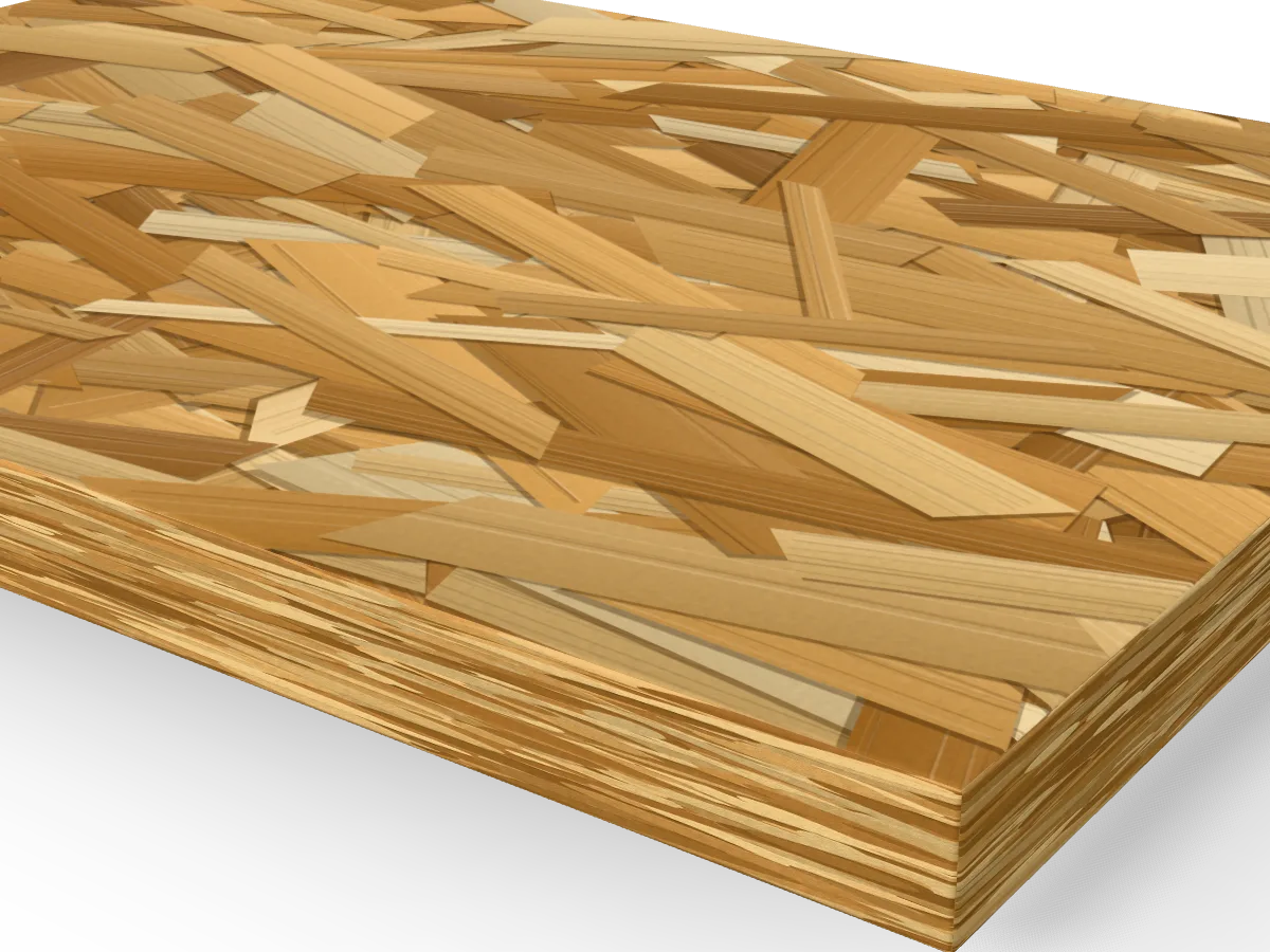 18mm OSB3 2440 x 1220mm, close-up of the edge