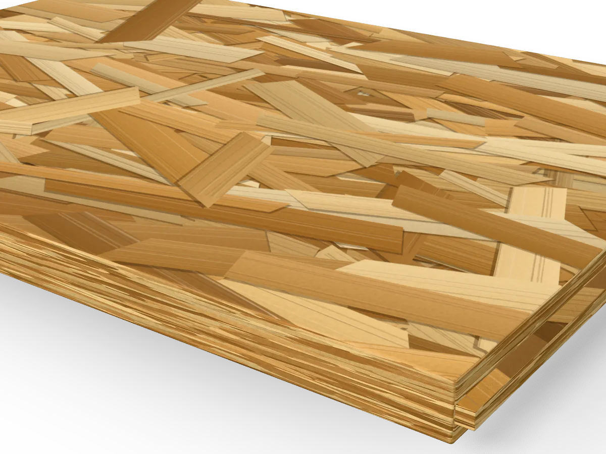 15mm OSB3 Tongue and Groove 2440 x 590mm, close-up of the edge