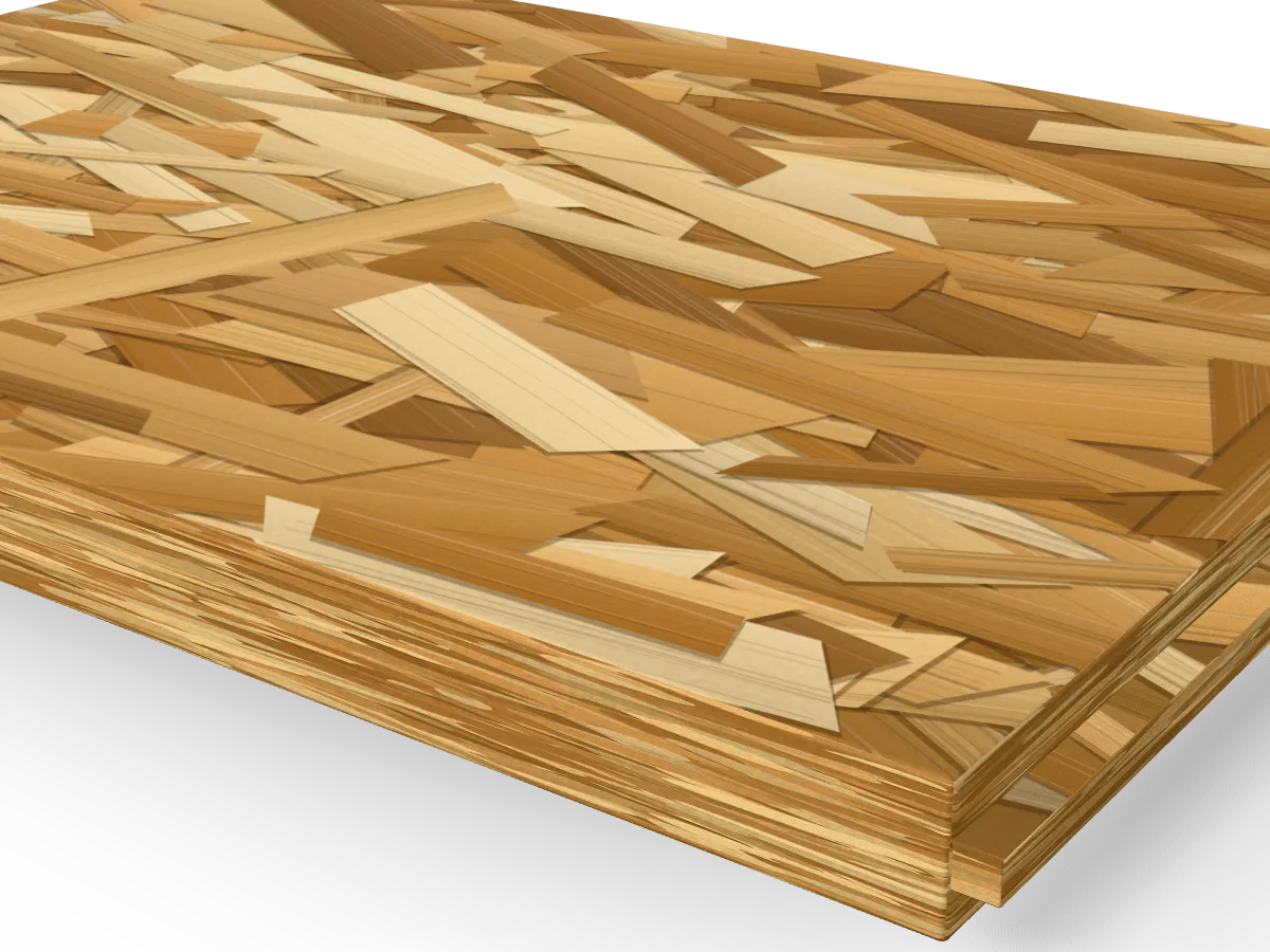 18mm OSB3 Tongue and Groove 2440 x 590mm, close-up of the edge