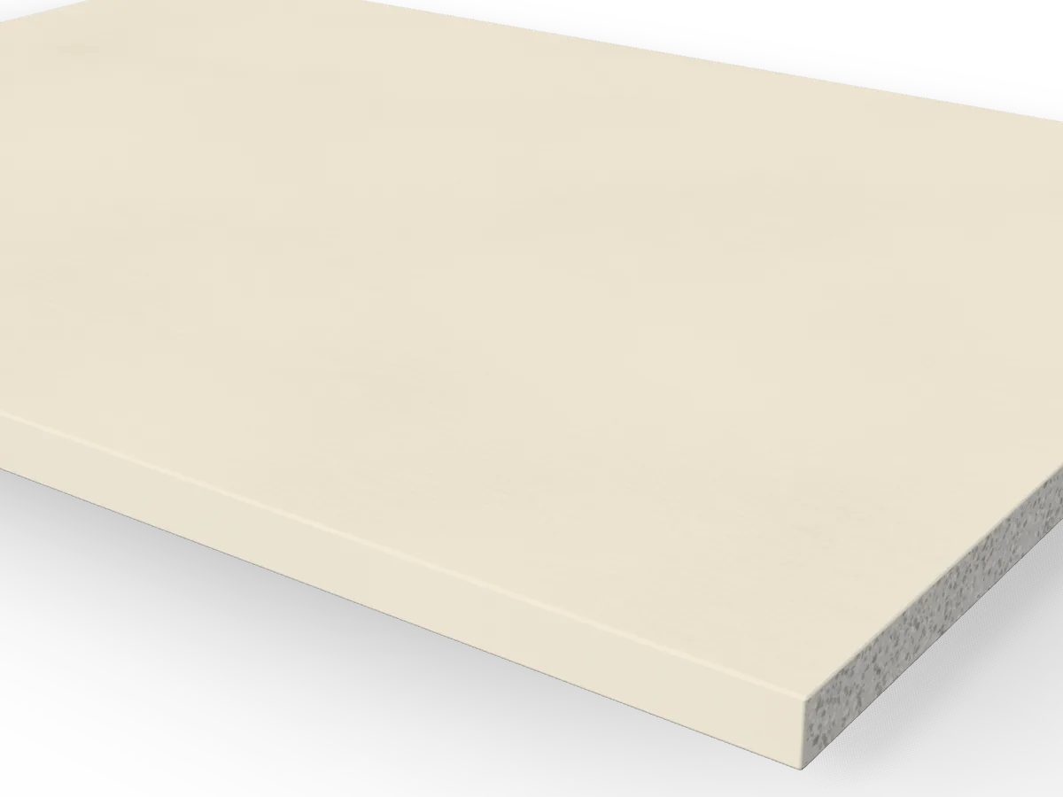 9.5mm Standard Plasterboard Tapered Edge 2400 x 1200mm, close-up of the edge