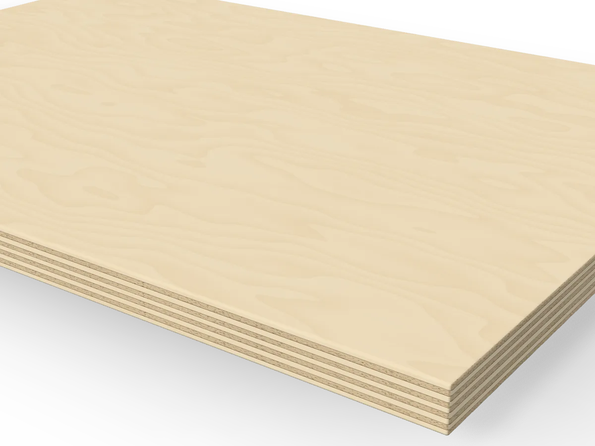 12mm Birch Plywood BB/BB 2440 x 1220mm, close-up of the edge