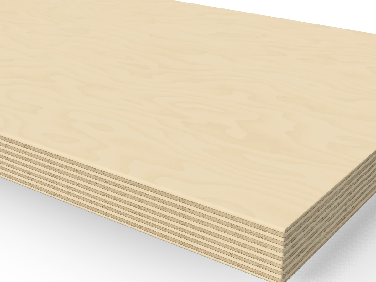 21mm Birch Plywood BB/BB 2440 x 1220mm, close-up of the edge