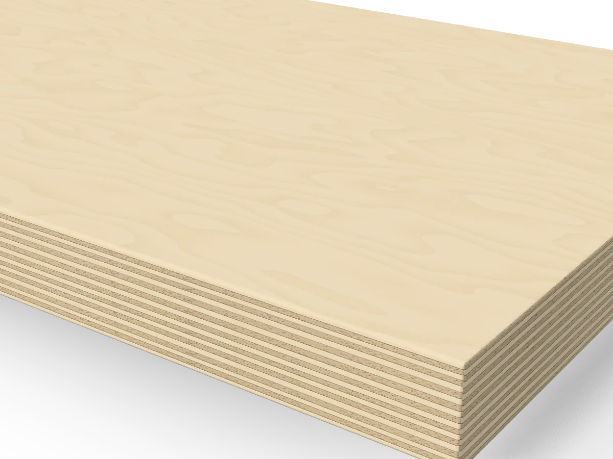 25mm Birch Plywood BB/BB 2440 x 1220mm, close-up of the edge