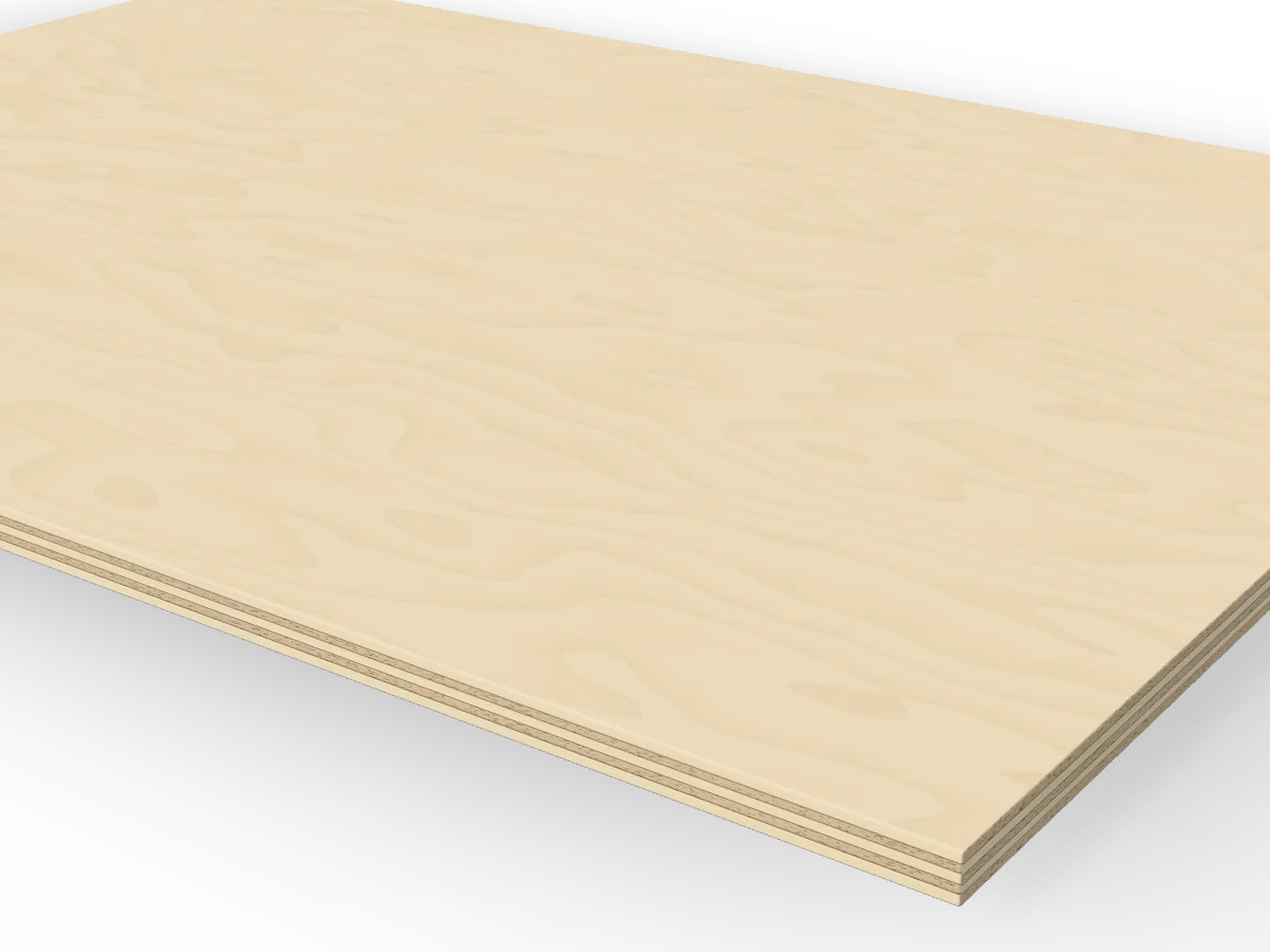 6mm Birch Plywood B/BB 2440 x 1220mm, close-up of the edge