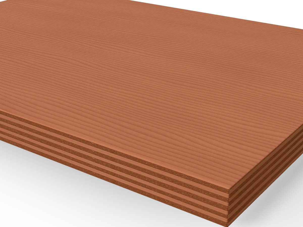 18mm Malaysian Hardwood Plywood BB/CC 2440 x 1220mm, close-up of the edge