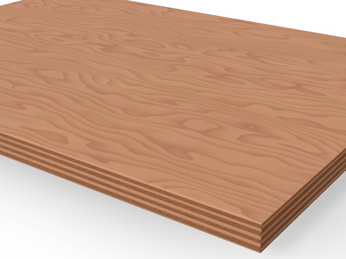 12mm Marine Plywood BS 1088 2440 x 1220mm, close-up of the edge
