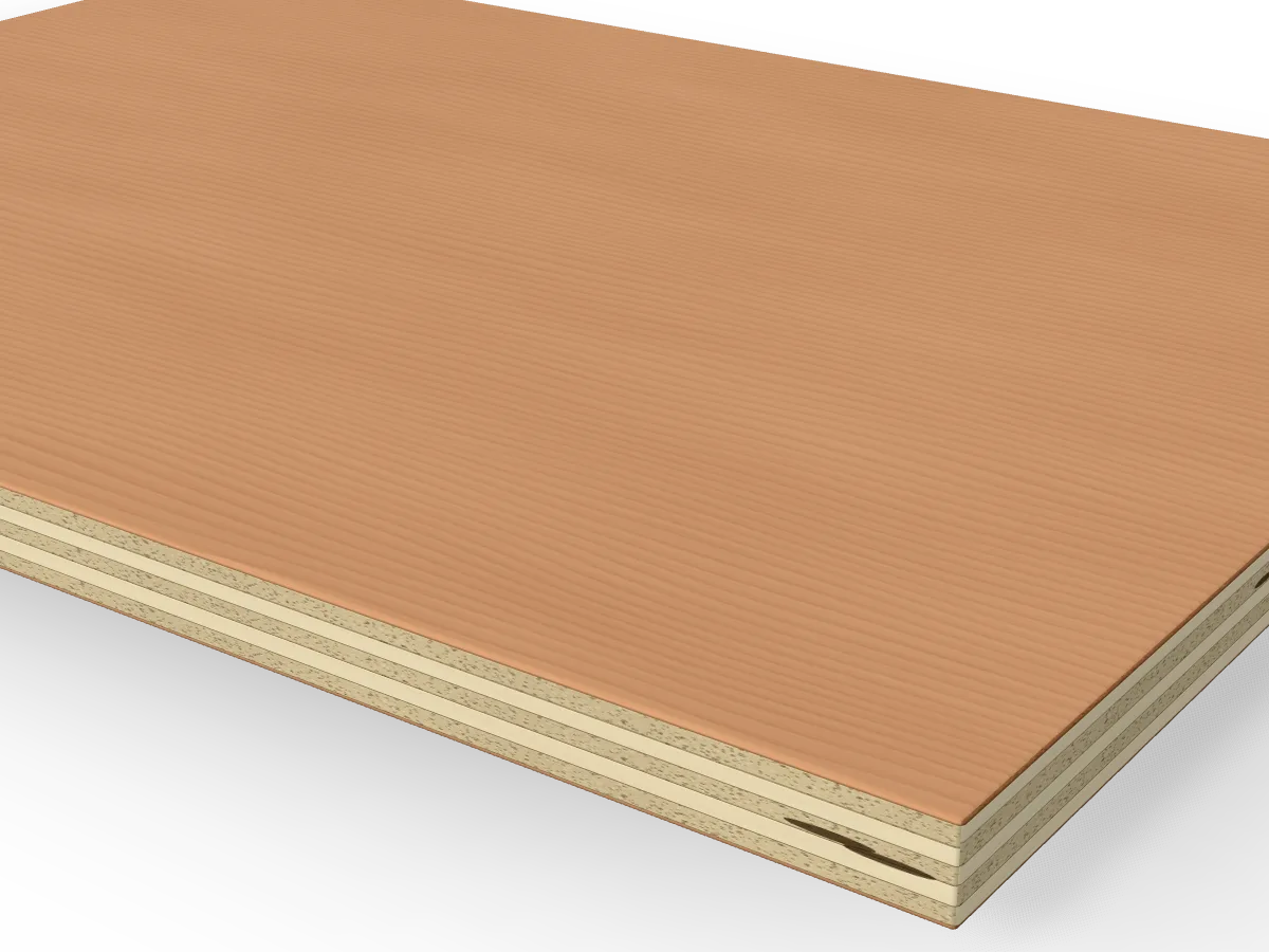 12mm Eucalyptus Faced Poplar Plywood B/BB 2440 x 1220mm, close-up of the edge