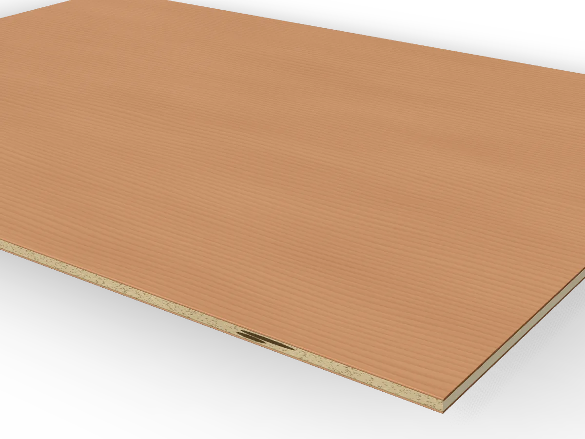 3.6mm Eucalyptus Faced Poplar Plywood B/BB 2440 x 1220mm, close-up of the edge
