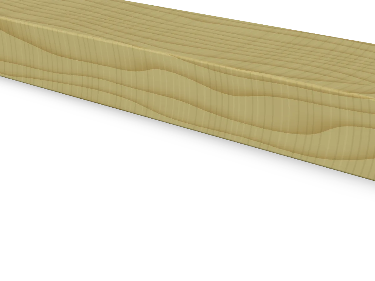 25 x 50mm Treated Roofing Batten, 4.8m, close-up of the edge