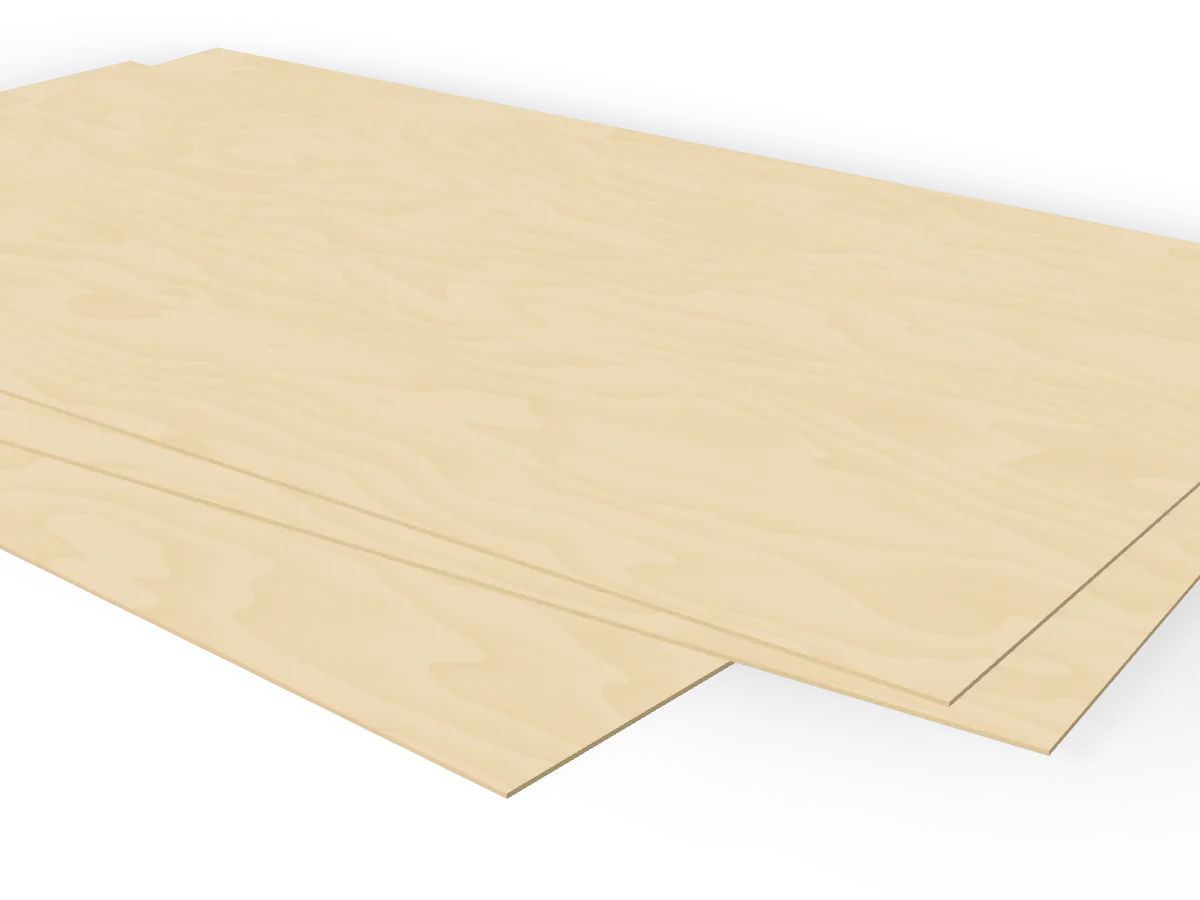 0.6mm Maple Veneer Sheet, Crown Cut 2500 x 1250mm, close-up of the edge