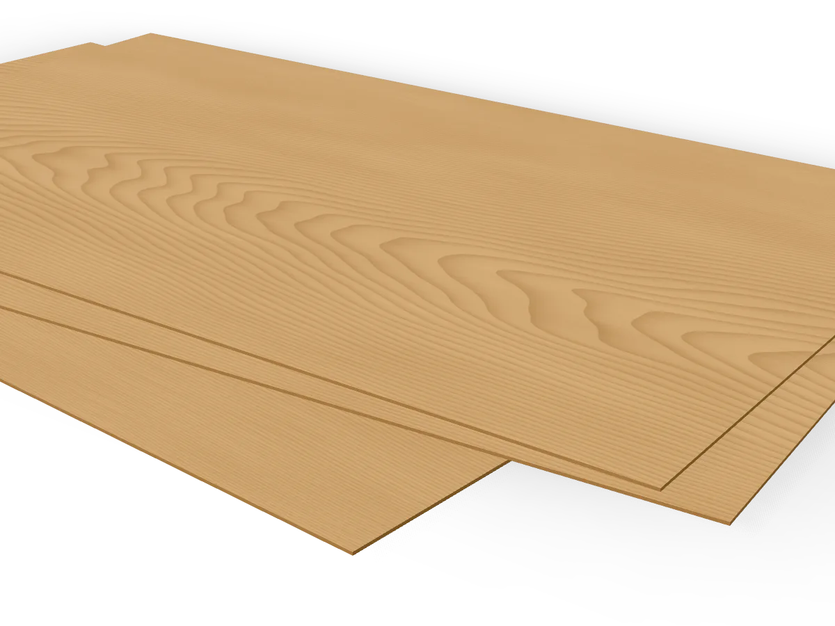 0.6mm Oak Veneer Sheet, Quarter Cut 2500 x 1250mm, close-up of the edge