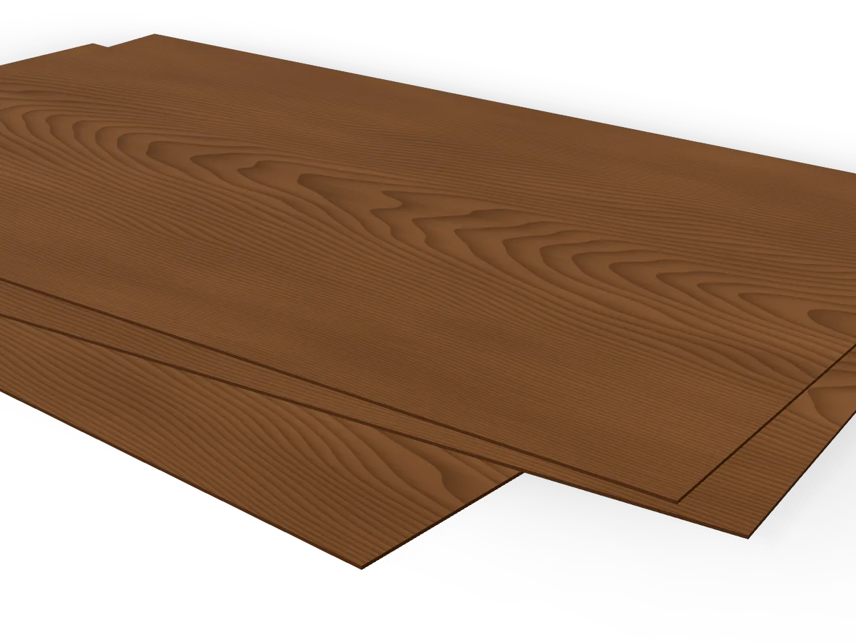 0.6mm American Black Walnut Veneer Sheet, Crown Cut 2500 x 1250mm, close-up of the edge