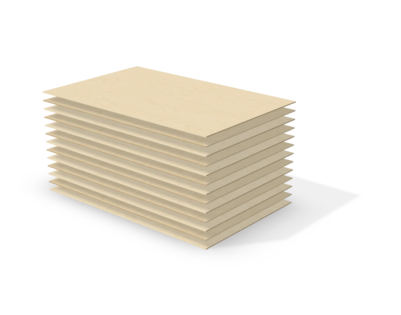 18mm birch plywood separated into its thirteen plies